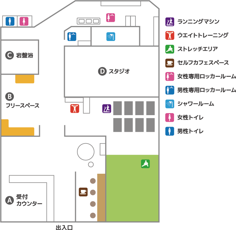 加古川フィットネスベリーベリー店内マップ