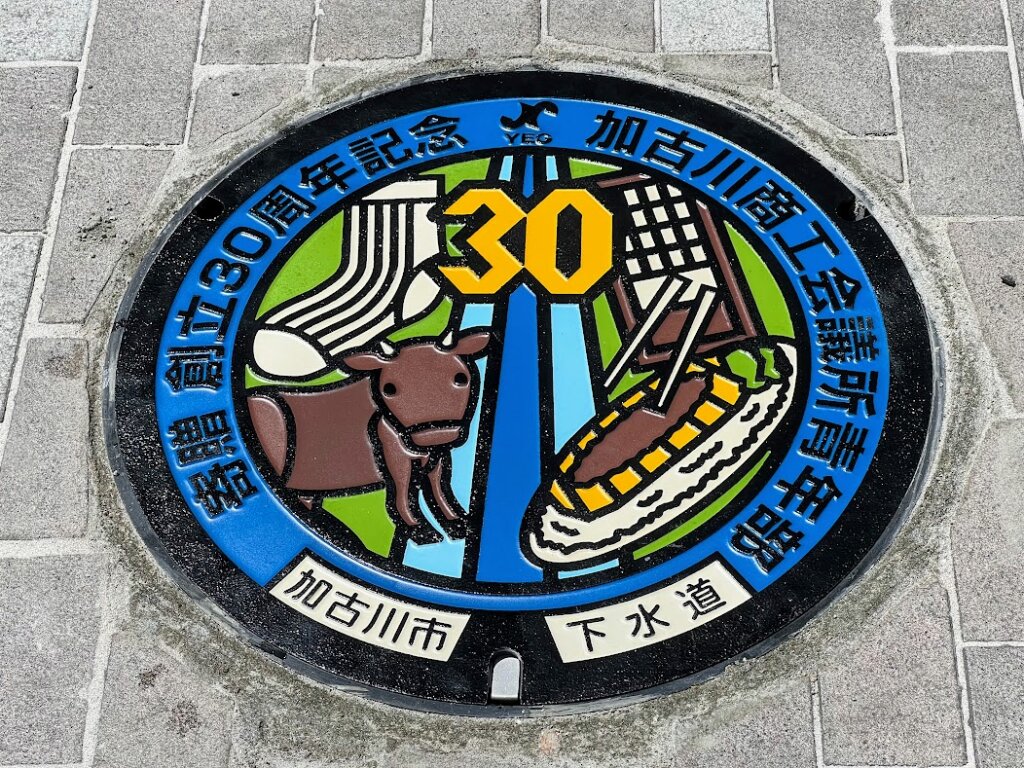 加古川商工会議所創立30周年記念デザインマンホール蓋