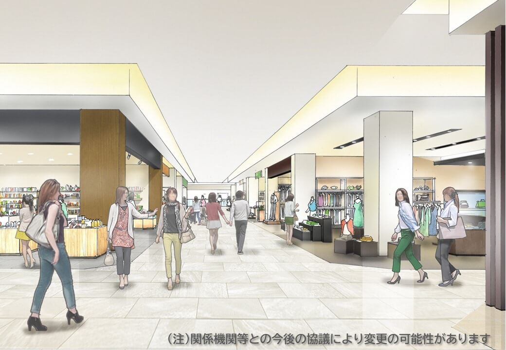 JR加古川駅周辺まちづくり（案）整備イメージ図。建物内のイメージ。