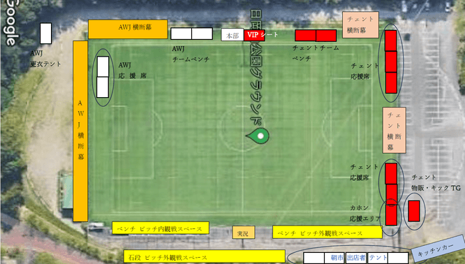 チェントクオーレハリマvs.FC.AWJ観戦エリア