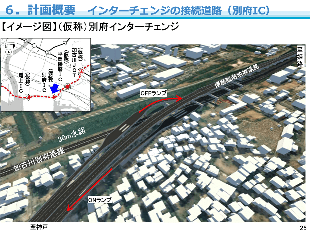 播磨臨海地域道路の（仮称）別府インターチェンジのイメージ図