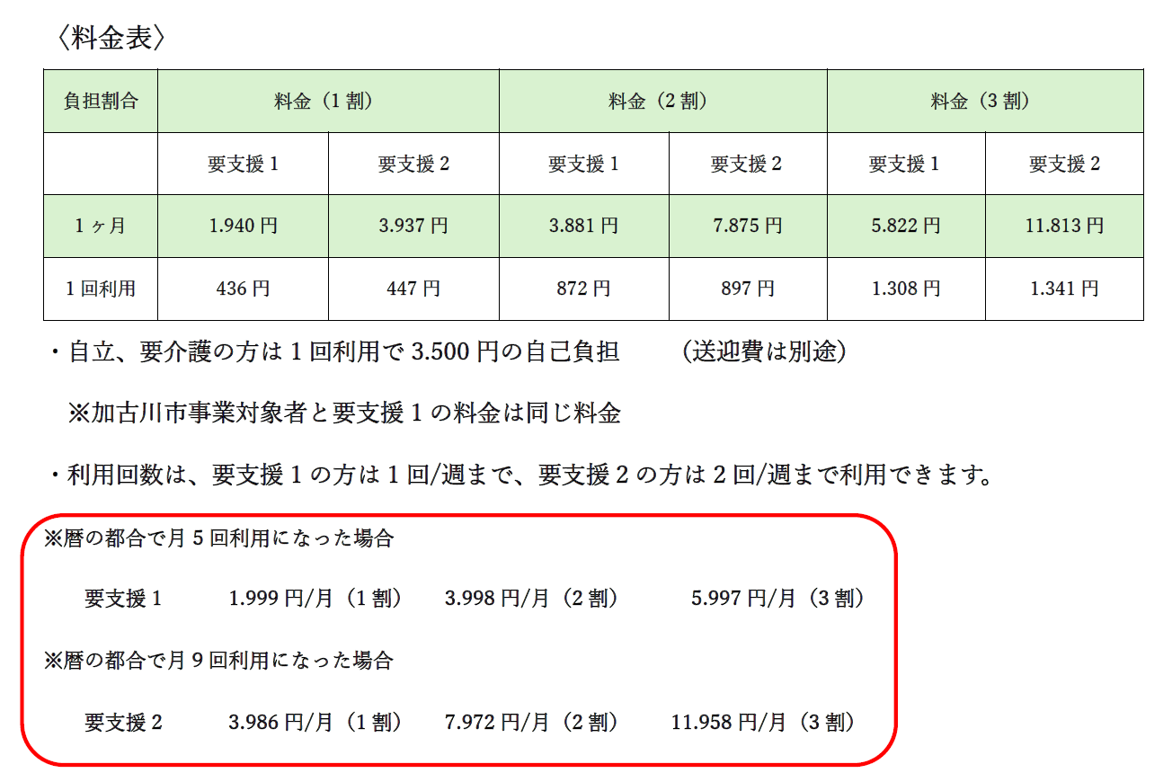 料金表