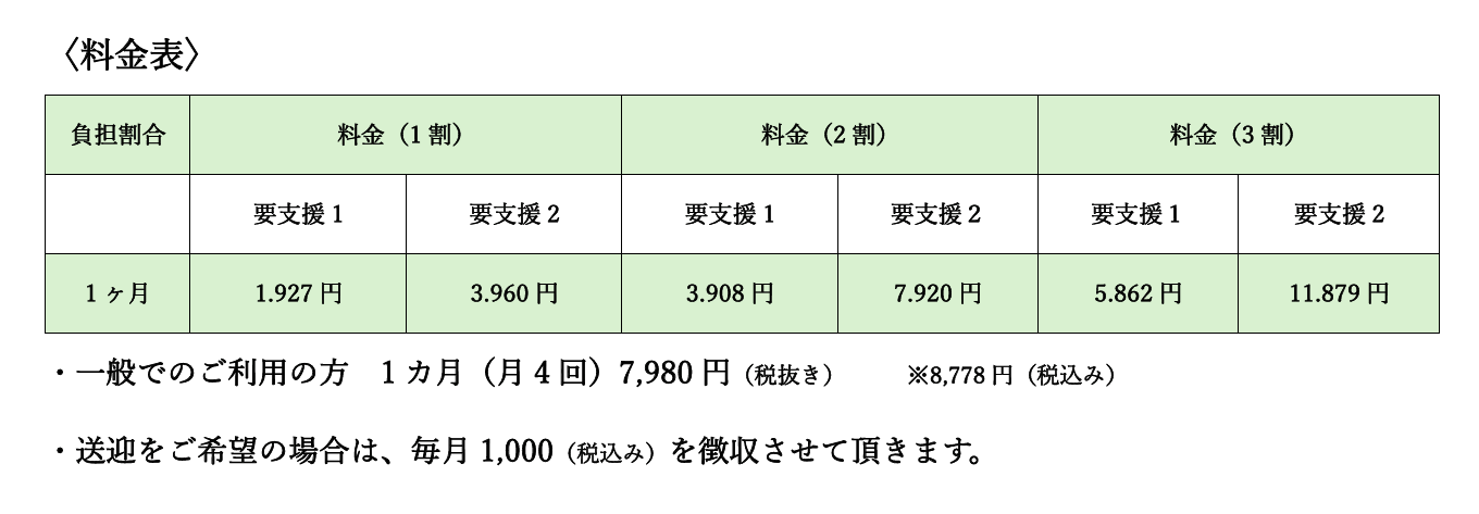 料金表